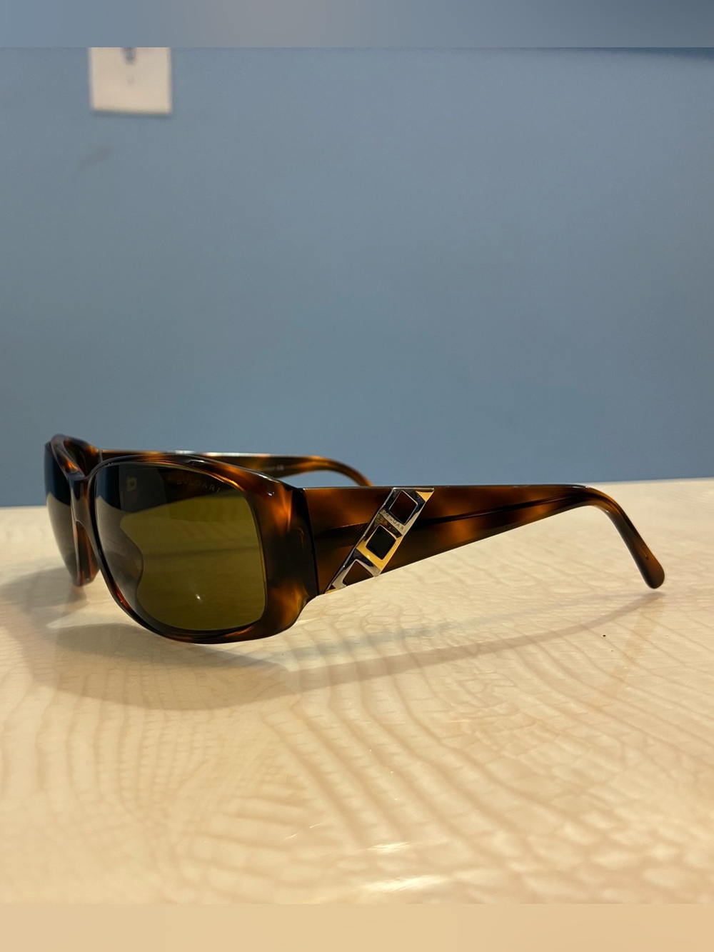 Bulgari Tortoiseshell Temple Sunglasses - Brown made in Italy